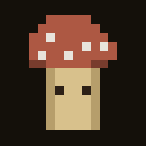 zerk.erase icon — pixel mushroom on black